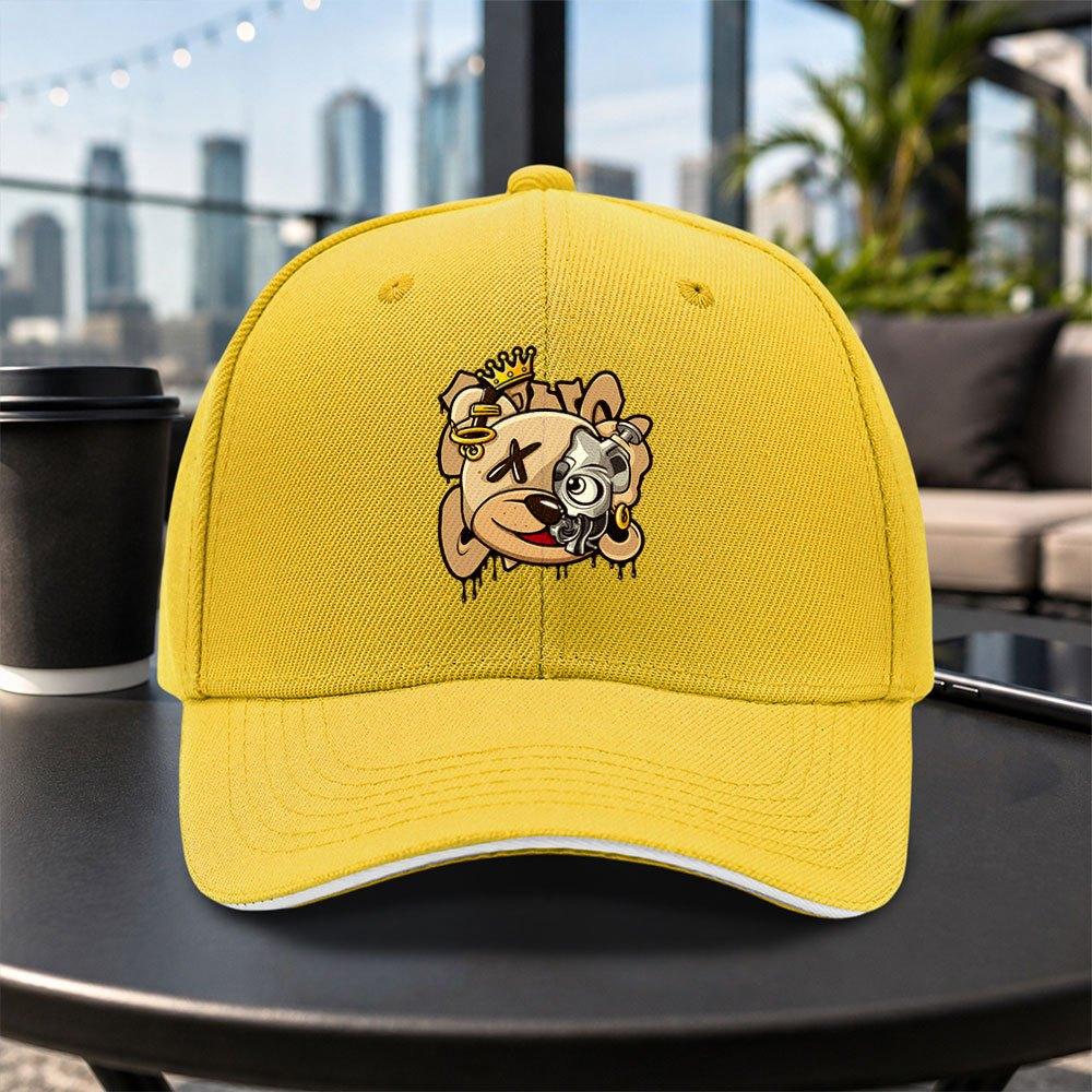 Mechanical Bear Graffiti Baseball Cap Unisex Adjustable Duckbill Cap Casual Lightweight Outdoor Hat Multiple Colors
