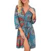 Soft Cotton Women's Kimono Robe - Bathrobe & Loungewear Sleepwear