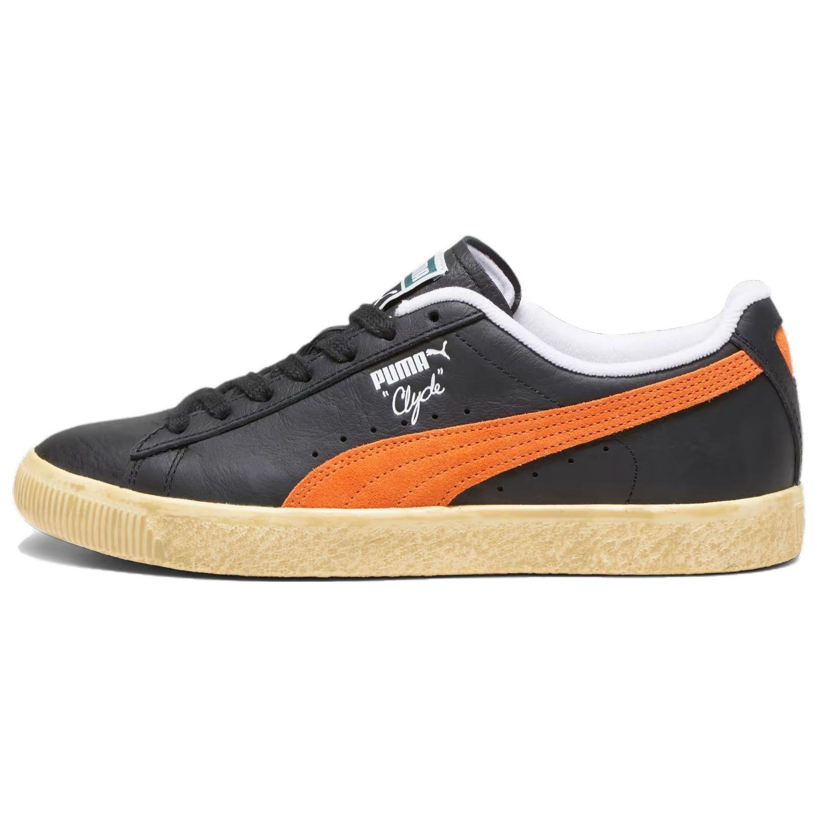 Puma Clyde Vintage Black Rickie Orange Unisex Sneakers 394687-02 39