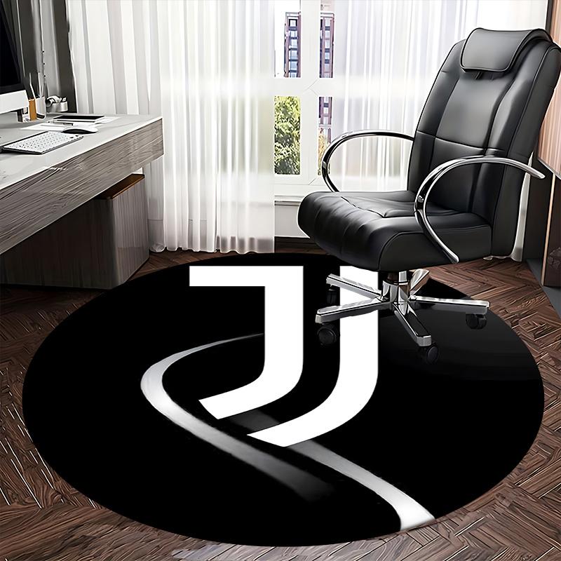 

JUVENTUS,LOGO Chair mat Round Rug Office carpet, Machine Washable, Non slip, Suitable for Living Rooms, Bedrooms 120cm