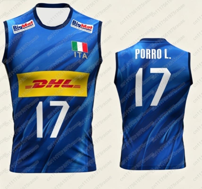 Italian Men's Volleyball Team Retro Soccer Jersey T-Shirt Men 11 Number Player Print Black Short Sleeve Football Fan Streetwear