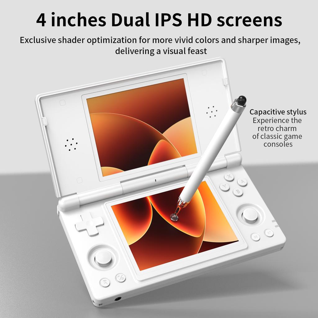 2026 Hot Sale Anbernic RG DS Handheld Game Console 4" IPS Dual Screen Android 4000mAh Flip Video Games Player