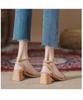 Fashion Summer Women Sandals PVC Transparent Buckle Strap Platform Square Heel High Heels Pumps Lady Sandal Woman Shoes
