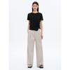 Cotton Double-Pleat Casual Pants Beige