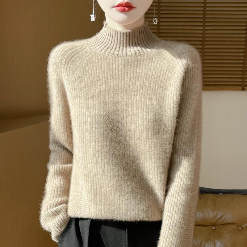 Women Sweater 100% Wool MODERN NEW SAGA Turtleneck Knit Pullover Thick Winter Jumpers Female Knit Tops