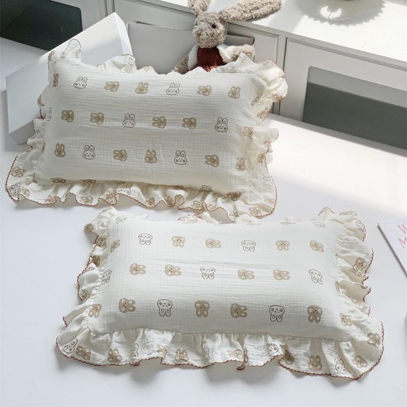 Cotton Kids Pillowcase Girls Use 30x50cm 35x55cm 40x60cm Pure Printed With Ruffle Trim Princess Style
