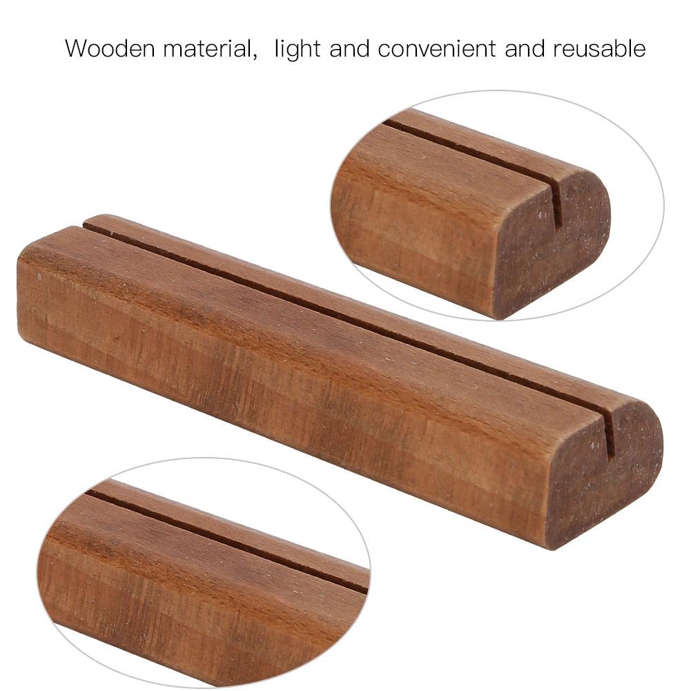 5 st Trä visitkortshållare Fotoställ Anteckningsklämma Inskrivningsmaterial(Ljus färg )