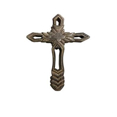 25.4  Cm Mango Wood Handcrafted Carved Wooden Jesus Cross Wall Mounted Natural Look Cross