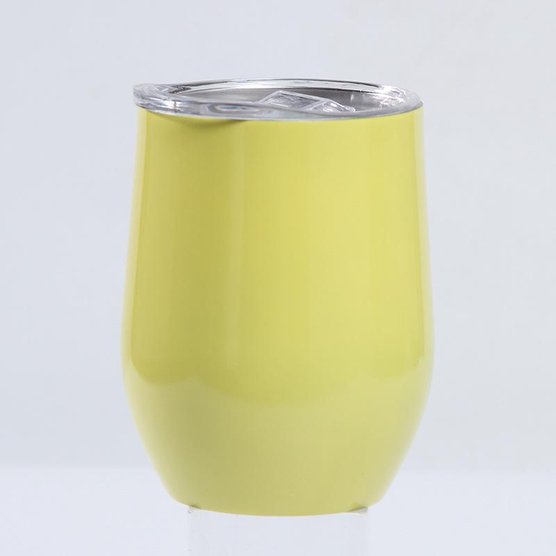 12oz Eierschalenförmiger U-förmiger Edelstahl-Vakuum-Weinbecher mit Bauchdesign