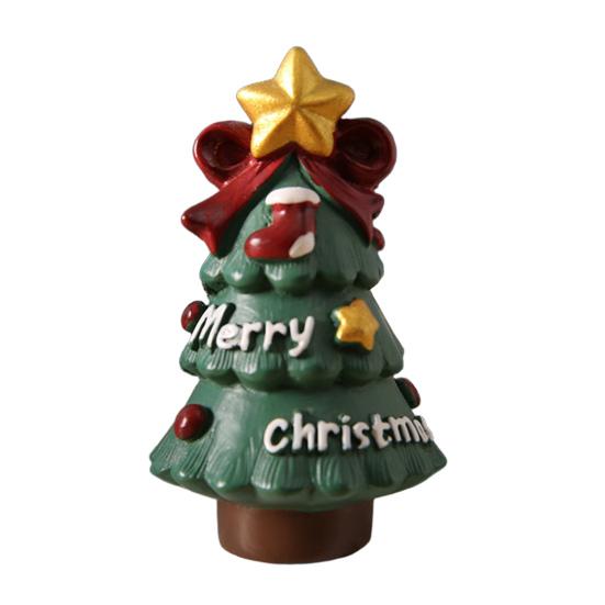 Yousheng Christmas Miniature Figurines Mini Resin Santa Claus/Snowman/Tree/Bear/Rabbit Figurine 3D Cute Christmas Statue for Home Desk Decor Dollhouse