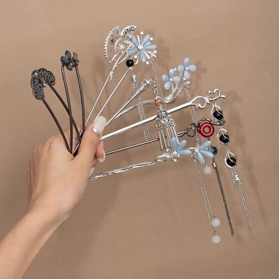 Antique Hair Accessories Women'S High-End Pearl Pendant Fringed Hairpin Hanfu Hairpin Retro Cheongsam Headdress
