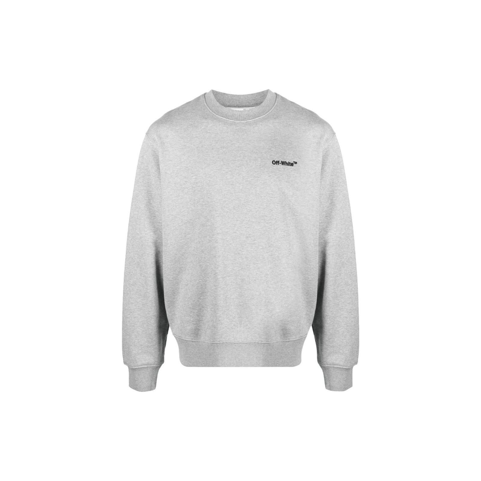 

Off-White Ss22 Пуловер с круглым вырезом и принтом логотипа, с длинными рукавами, стандартной посадки, мужской свитшот, серый OMBA057C99FLE0100810 S