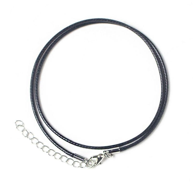 Korean Wax Cord Necklace with Weight Clasp - Black for Men and Women