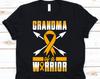 Grandma Of A Warrior Childhood Cancer Shirt, Childhood Cancer Ribbon Awareness Support For Children, Kids Cancer Tee, Fight Like A Kid Gift