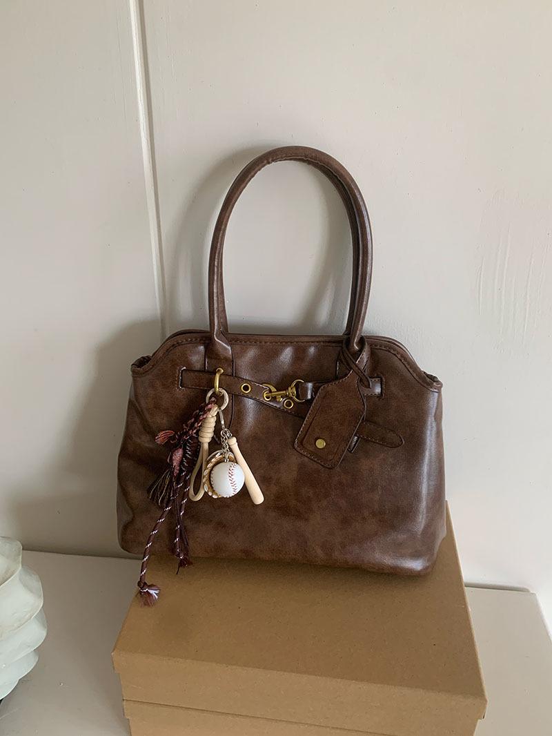 

Женский ретро-портфель большой емкости с универсальной текстурой и простым нишевым дизайном - ручная сумка через плечо