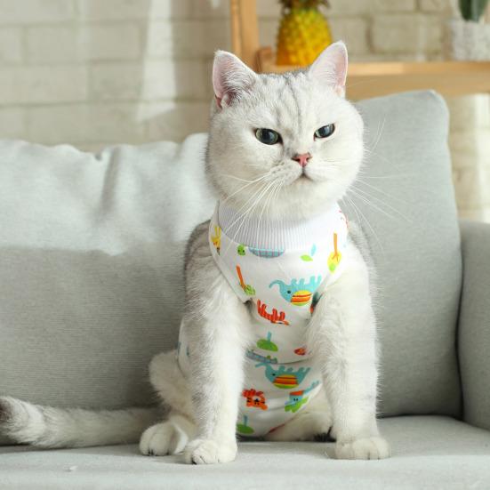 Cat Weaning Suit Cartoon Pattern Anti-licking Skin-friendly Pet Cats Surgical Recovery Suit Pet Supplies