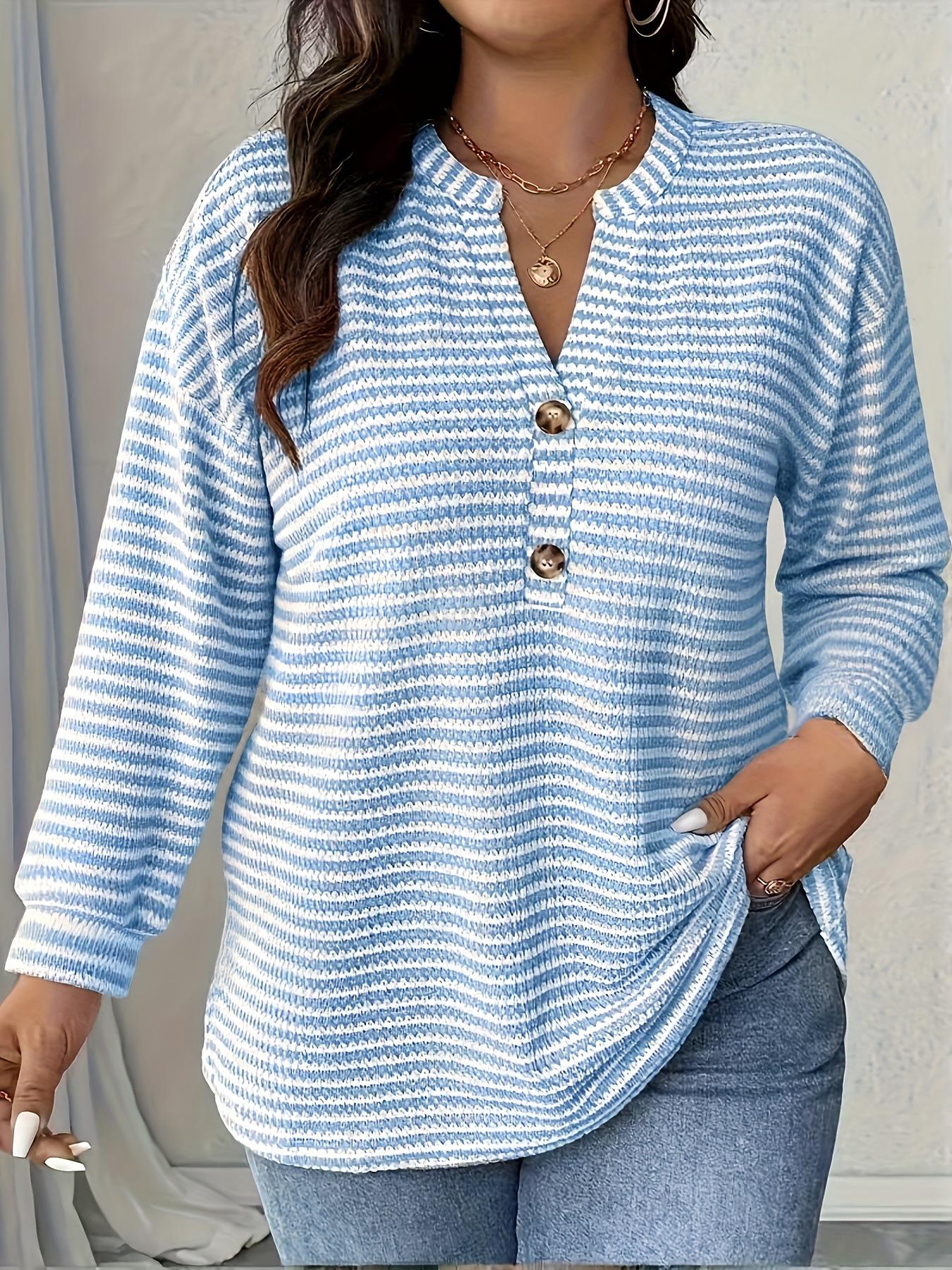 2026 New Pineapple Plaid Button T-shirt: Striped Casual Plus Size Women s Fashion 0XL