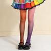 Seamless Colorful Stripes Stockings Elastic Gradient Color Tights Rainbow Pantyhose  Girl