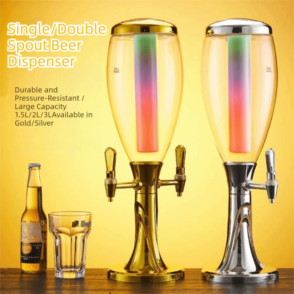 with Icicles Beer Tower Dual-Head Faucet Drink Holder Double-Headed Beer Dispenser Event Use