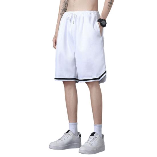 Pánské letní šortky Elastický pas Nastavitelná stahovací šňůrka Sportovní šortky s kapsami Jednobarevné Široké nohavice Ležérní šortky