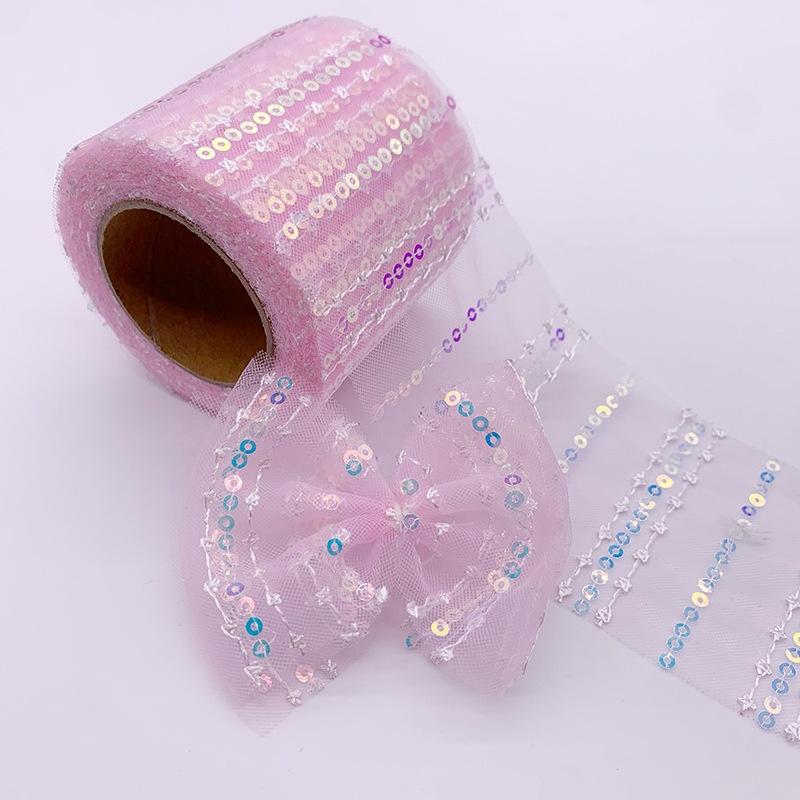 

Organza Ribbon 60mm Ribbon Embroidered Ribbon Hair Bow Supplies Organza For Celebration Hair Accessories Event Decoration розовый