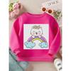 Long Sleeve Crewneck Sweatshirt Featuring a "Kawaii Cat on a Rainbow" Print for Girls And Boys - a Soft