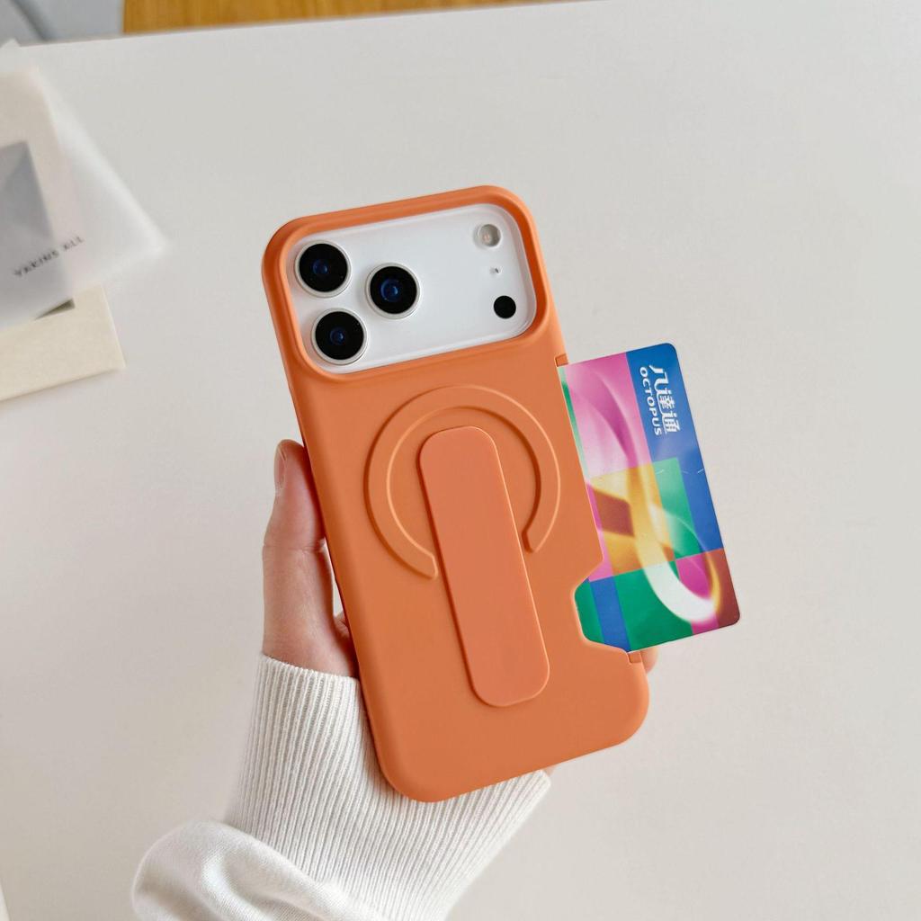 Matowe Magnetyczne Etui Apple 17 Pro Max z Niewidocznym Stojakiem i Uchwytem na Karty do iPhone 16/15/14