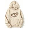 Fall/Winter  RUSH Flame Letter Graphic Front Hoodie Streetwear Casual Loose Fitted Hoodie