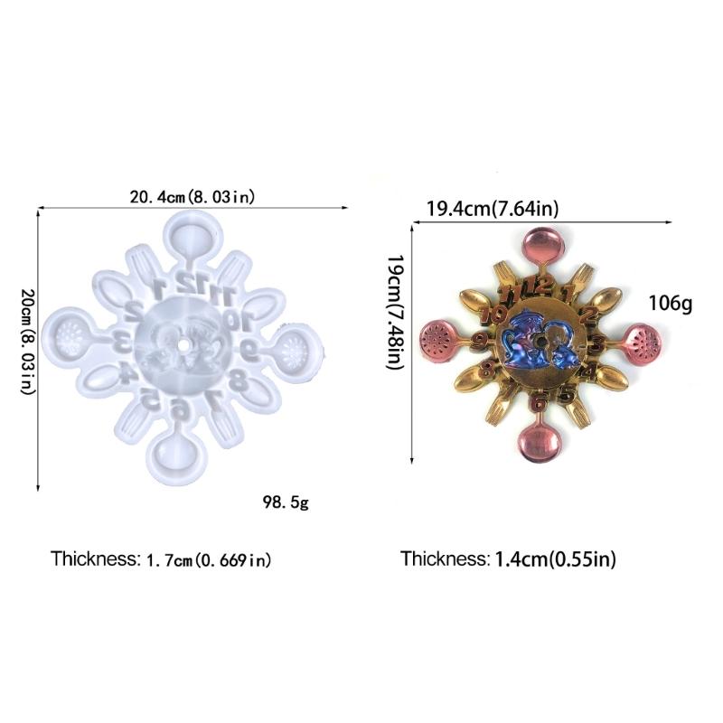 Roman Numeral Dial Clock Resin Mold Wall Hanging Decorative Mirror Epoxy Molds