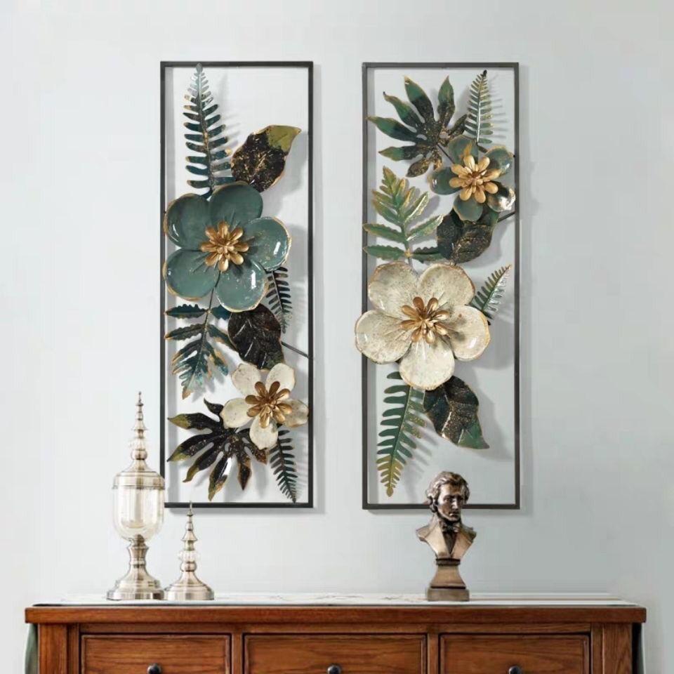 Nordic Wrought Iron Plants Flowers Wall Sticker Decoration Home Room TV Background Accessories Office Hotel Wall Murals Items