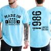 T-shirts Rétro pour Homme pour le 40ème Anniversaire: Fabriqué en 1986 Toutes les pièces d'origine Avant et 40 Édition Limitée Graphique Arrière T-shirts à Manches Courtes