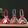 Sacs Cadeaux de Noël Pour Enfants Emballage de Fêtes Portable Grande Capacité Réutilisable Motif Bonhomme de Neige Cerf Père Noël DIY Avec Cordon de Serrage