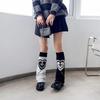 Gothic Cross Knitted Socks Star Pattern Leg Cover Socks Long Socks Boot Cuffs  Kawaii Style