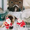 12 Pcs Mini Figurine Santa Claus Ornament Christmas Miniatures Ornaments Craft Party Supplies Resin Child Mini Craft Decor