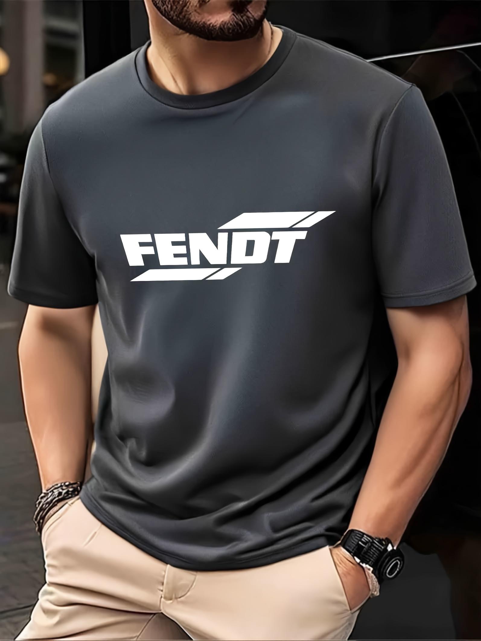 FENDT Graphic T-shirt - Black Casual Athletic Tee with White Print XXXL