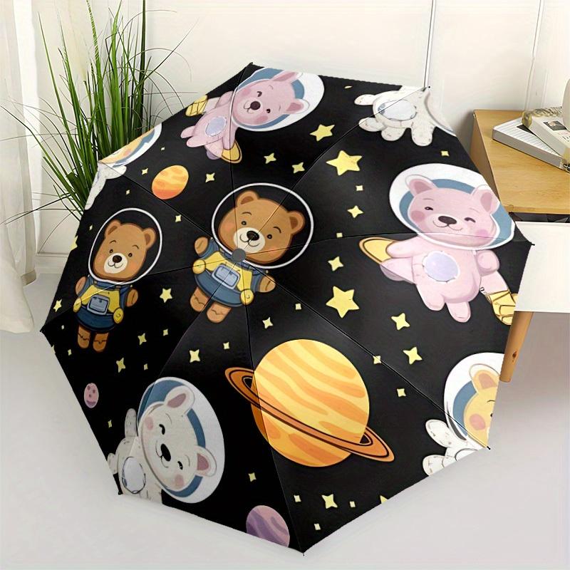 1 Stück Space Bears Automatischer Öffnungs-/Schließschirm, Ideales Fan-Geschenk für Geburtstag, Weihnachten, Trendige Mode y250828062