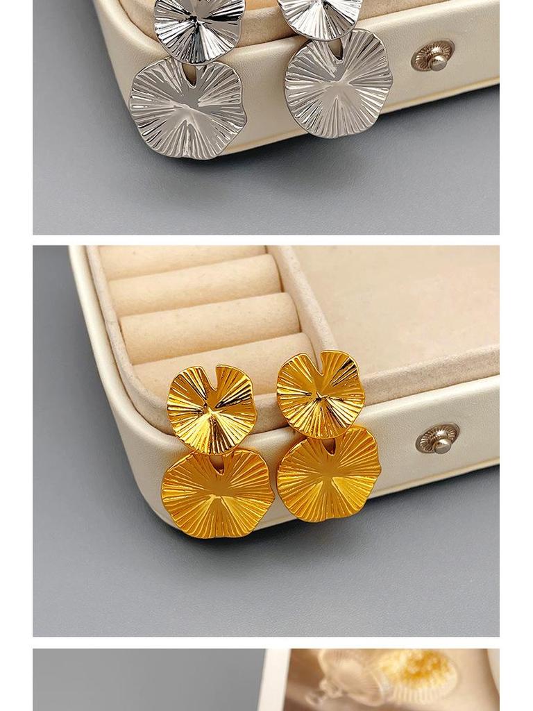 Retro Asymmetrische Lotusblatt-Ohrringe - Schlichter, vielseitiger und stilvoller Hängeschmuck