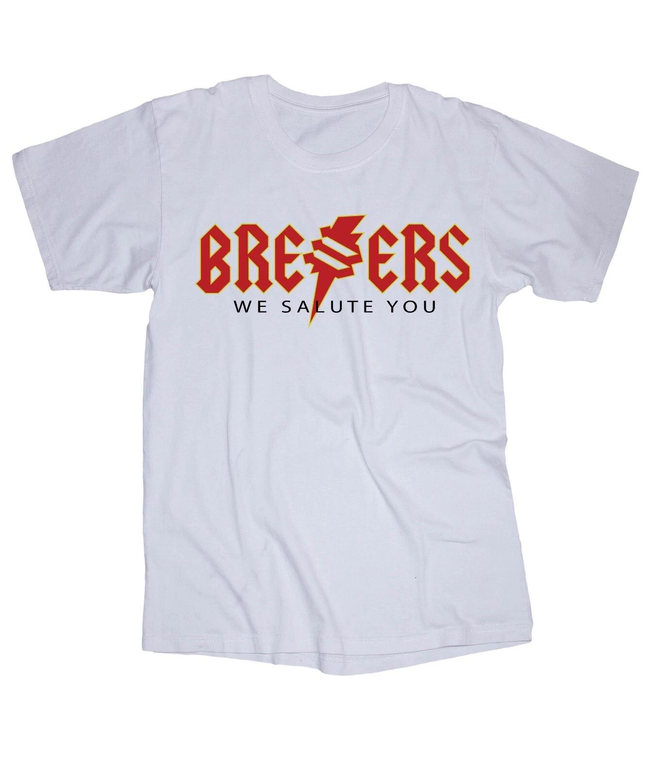 

ALL BREWERIES Brewers Brewer, we salute you white T-shirt Beer Rock n Roll Drink M