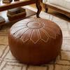 Storage Ottoman Embroidery Round Footstool