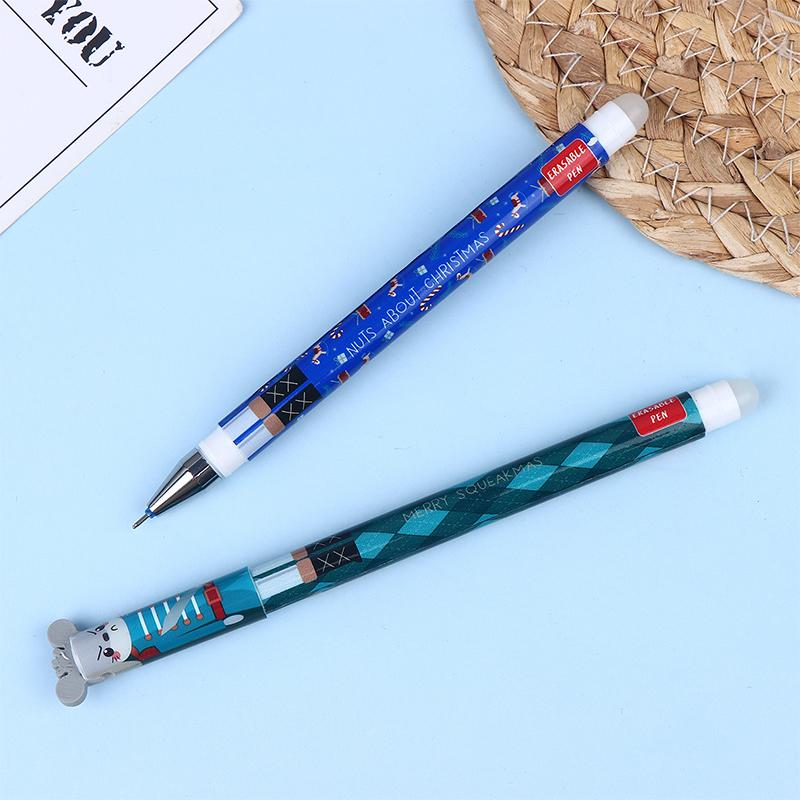 Cartoon Erasable Gel Pens Christmas Edition Pens With Eraser For Students Writing Pen Stationery Birthday Year Gift