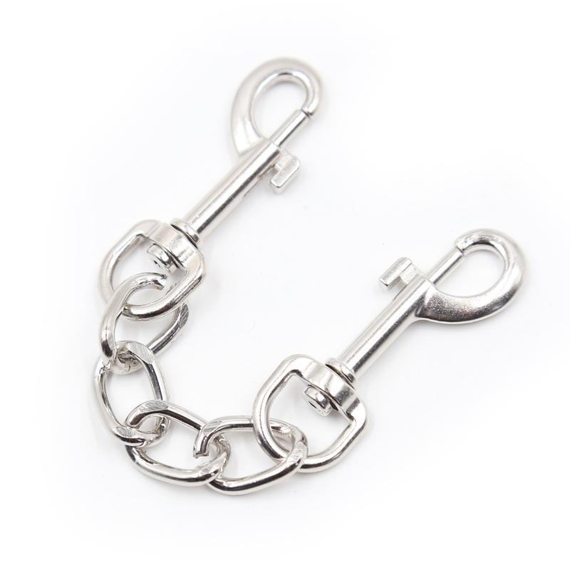 Hoyytu Adult Restraint Handcuff Double End Metal Hook Chain Portable Design for Couple Bondage Travel Intimate Use
