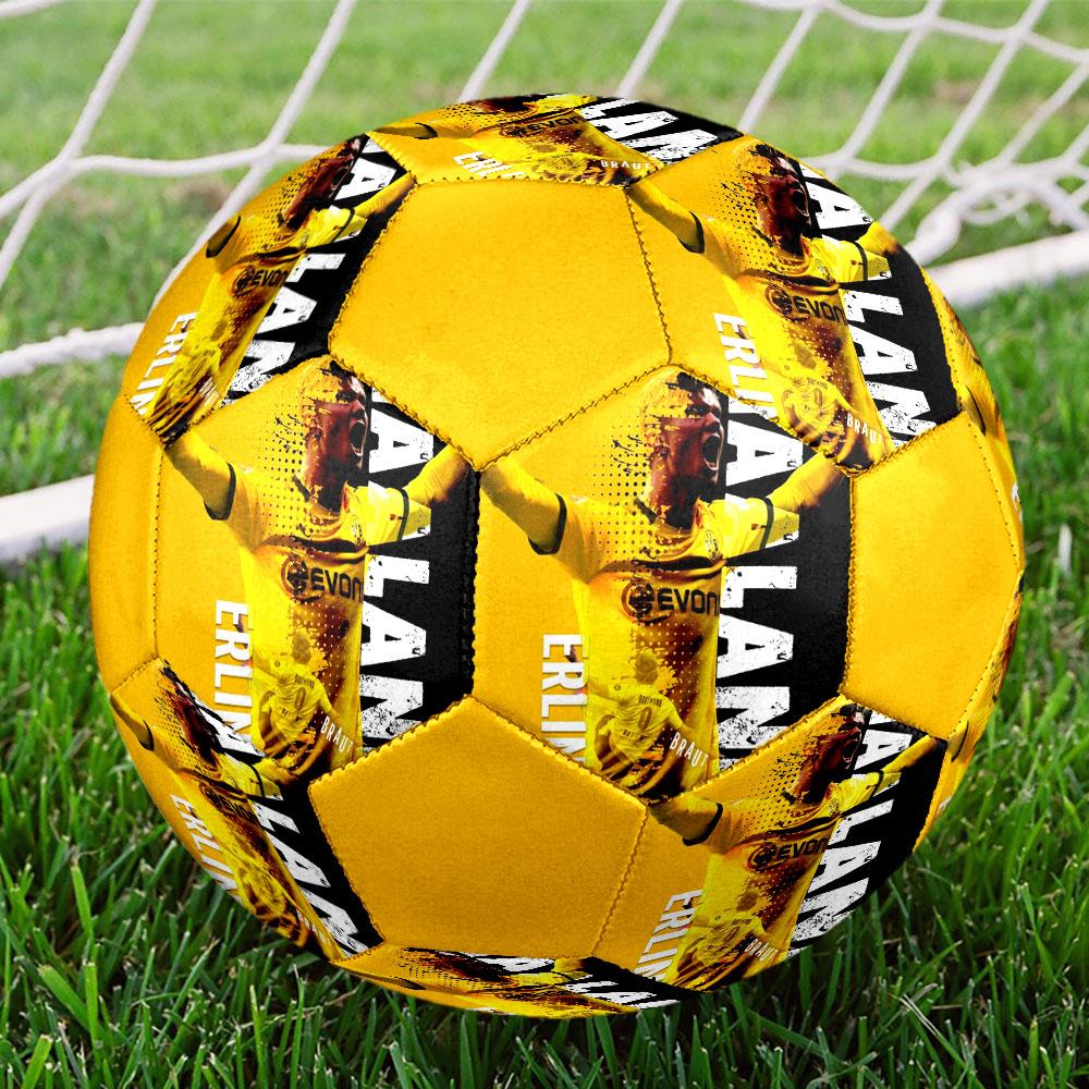 1PC Haaland Game Changer taglia 5 pallone da calcio Pallone da calcio indoor Praha Colorato Per tutte le età Cucito a macchina PVC Pronto per la competizione Resistente Alto rimbalzo