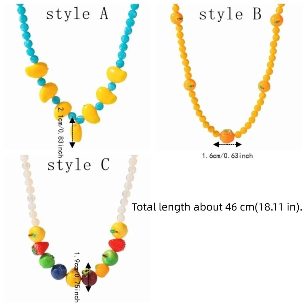 Colorful Multi Layer Choker 3D Fruit Beaded Clavicle Chain Neck Jewelry Holiday Accessories