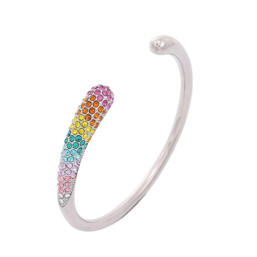 Super Flash Full Diamond Pearl Opening Bracelet Fashionable Versatile Bracelet High-End Women'S Light Luxury Niche Jewelry