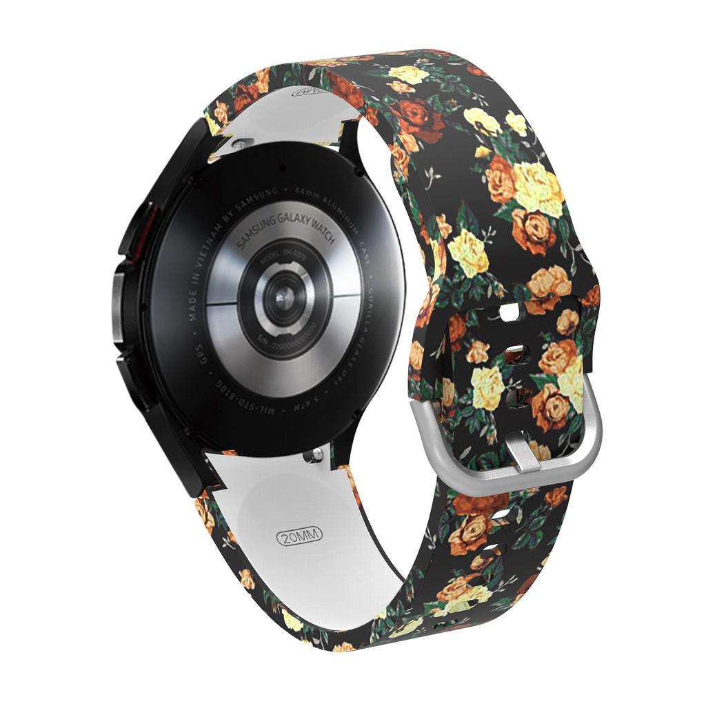 Kreativ silikonrem for Samsung Galaxy Watch 6/6 klassisk kunstnerisk halloween-hodeskalletrykkmønster Klokkebånd Sportarmbånd