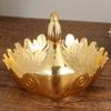 European Fruit Plate, Alloy Peacock Plate, Gold Snack Plate, Candy Plate Decoration Home Tabletop Living Room Decoration, 18cm