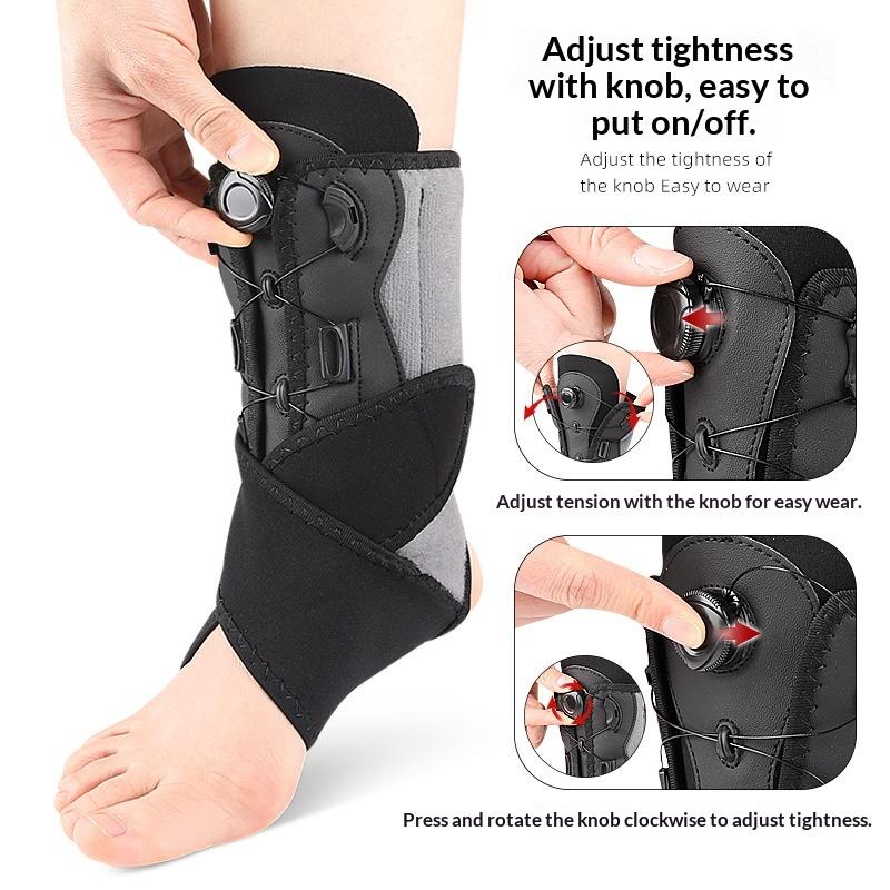 Hot Sale Unisex Stabilizing Ankle Brace Adjustable Dial Support Dual Aluminum Stays Open Toe Compression Strap Football Daily