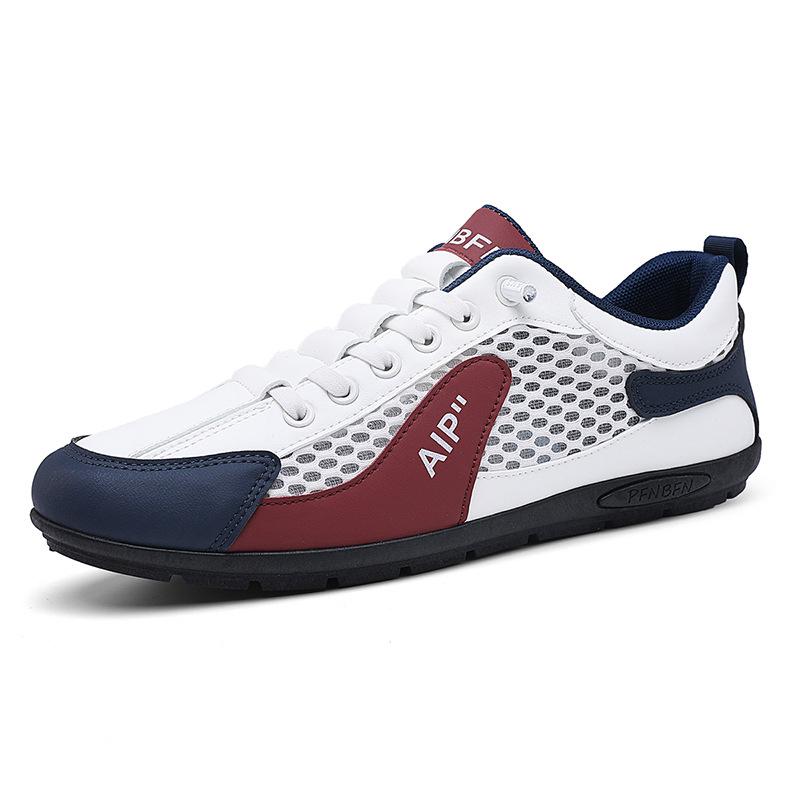 

Men s shoes mesh casual shoes summer new hollow breathable foot sneakers men s color matching trend lazy shoes 39