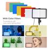 2 Pack USB LED Video Lights Kit Bi Color Temperature Fill Lights 10 Level Brightness with Light Stands Color Filters