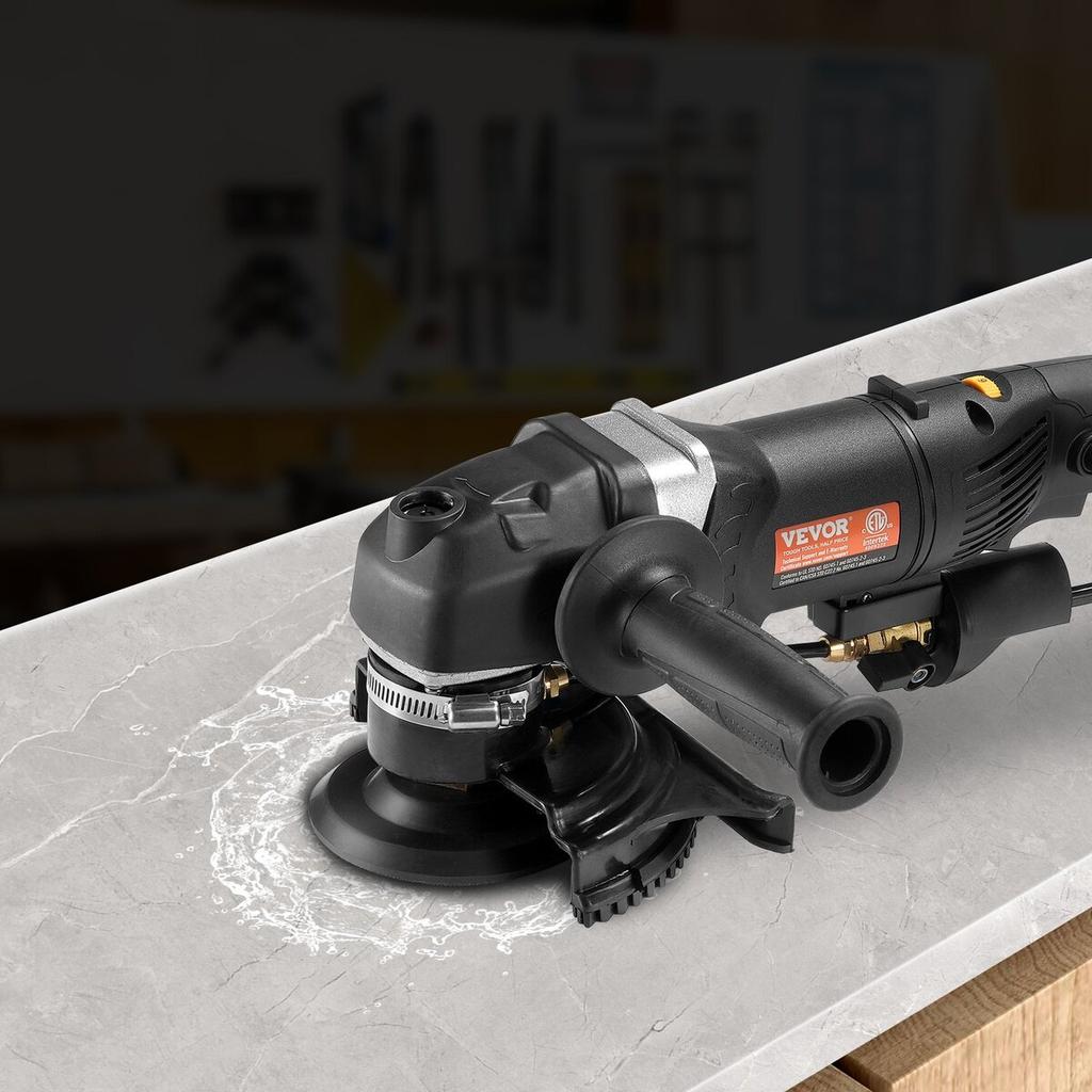 Wet Stone Polisher 4-Inch 800W Electric Concrete Polisher 6 Speed 7 Pads